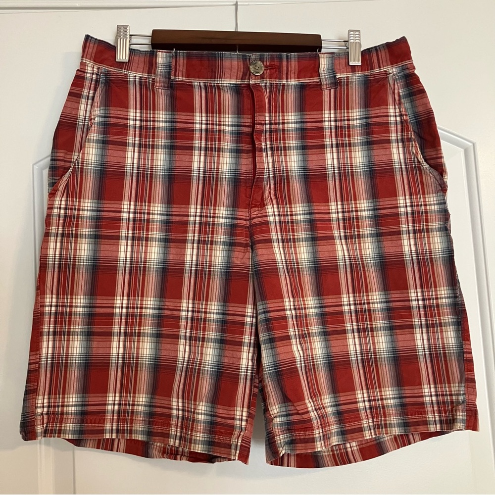 Columbia Men's 34 Seven Hills Cotton Plaid Shorts Summer Casual Travel Outdoors